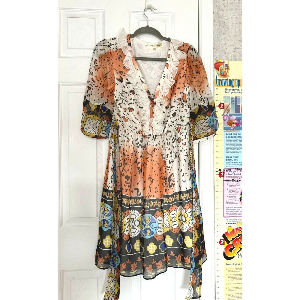 Milana 100% Silk Women’s Dress Made In Italy Large Medium